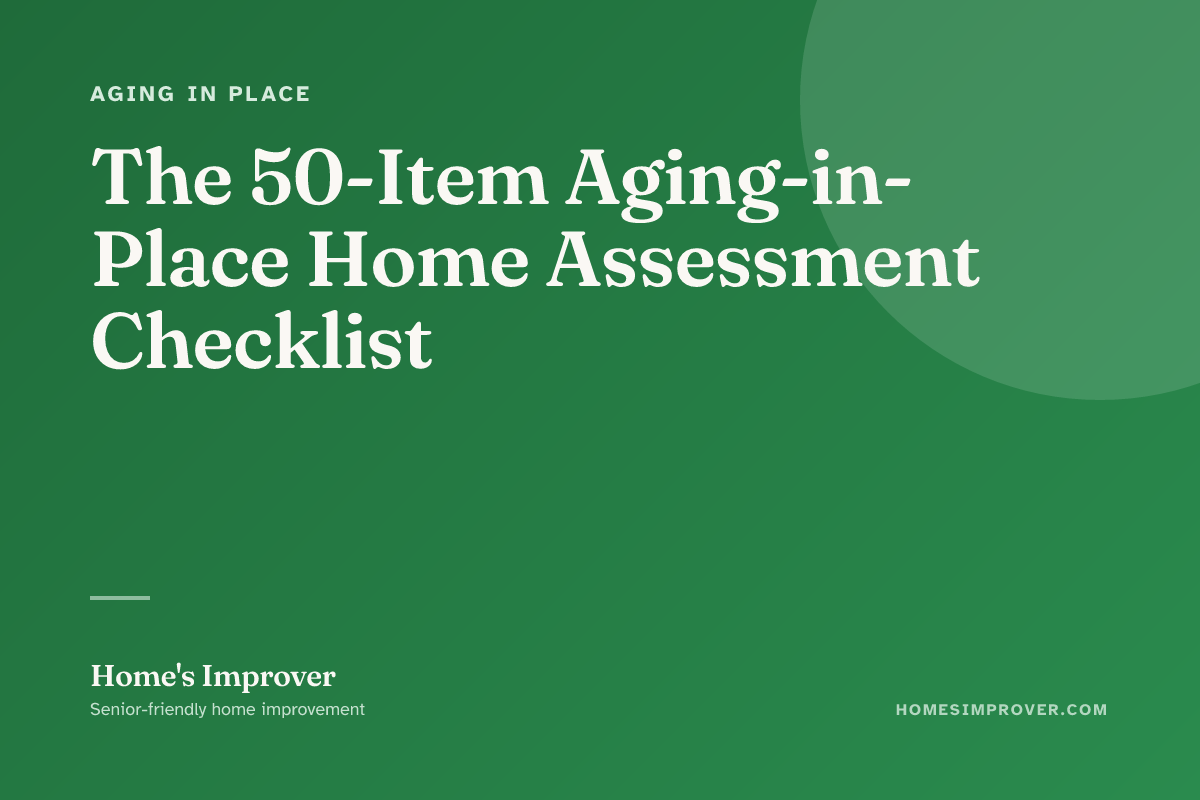 A clipboard checklist next to safety modifications in a senior-friendly home