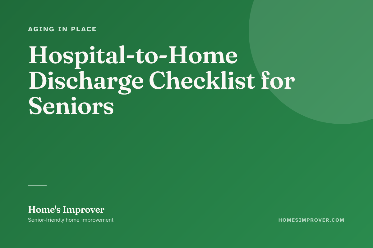 A senior arriving home from a hospital stay with grab bars and safety modifications visible
