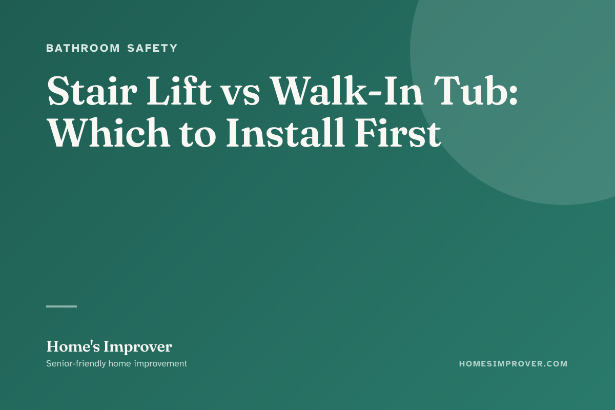 A stair lift and a walk-in tub side by side as two different aging-in-place modifications