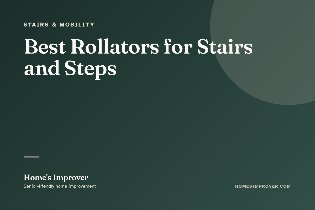 A senior using a rollator on a residential walkway