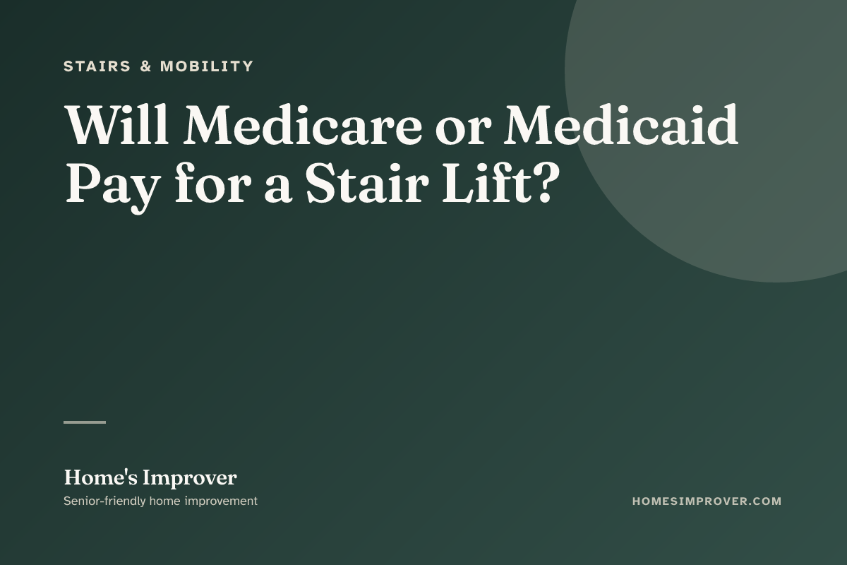 A stair lift with Medicare paperwork on a side table