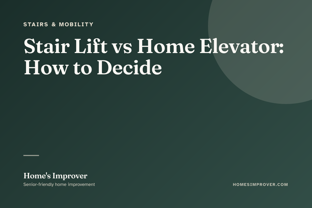 A stair lift and home elevator side by side as comparison options