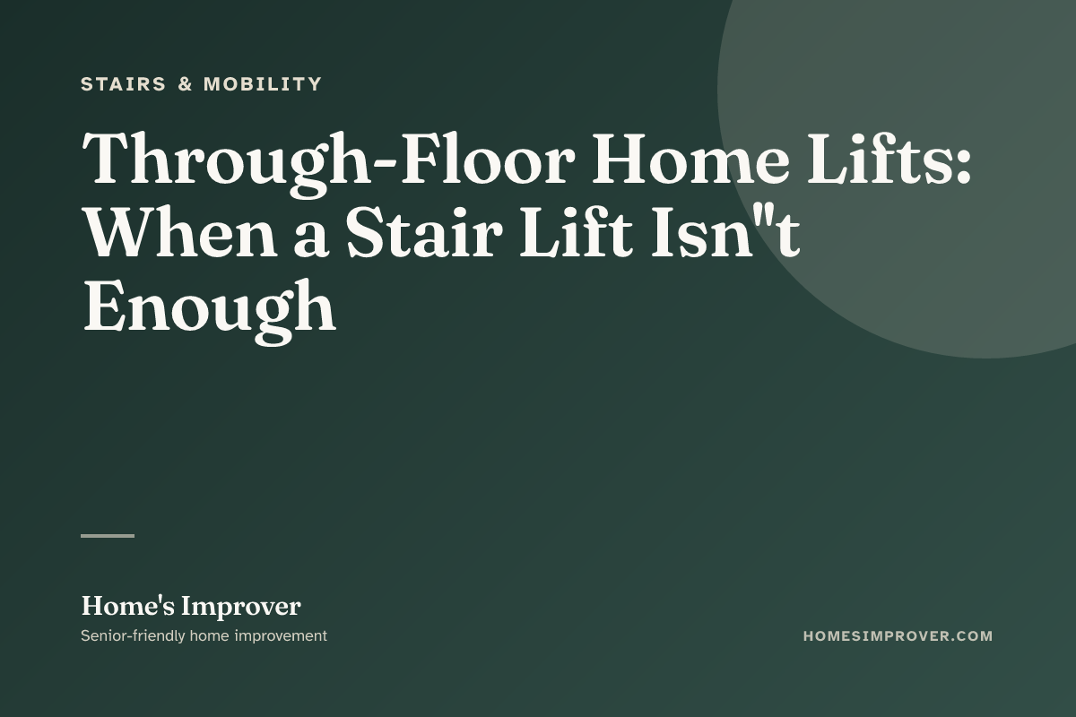 A residential through-floor lift in a home